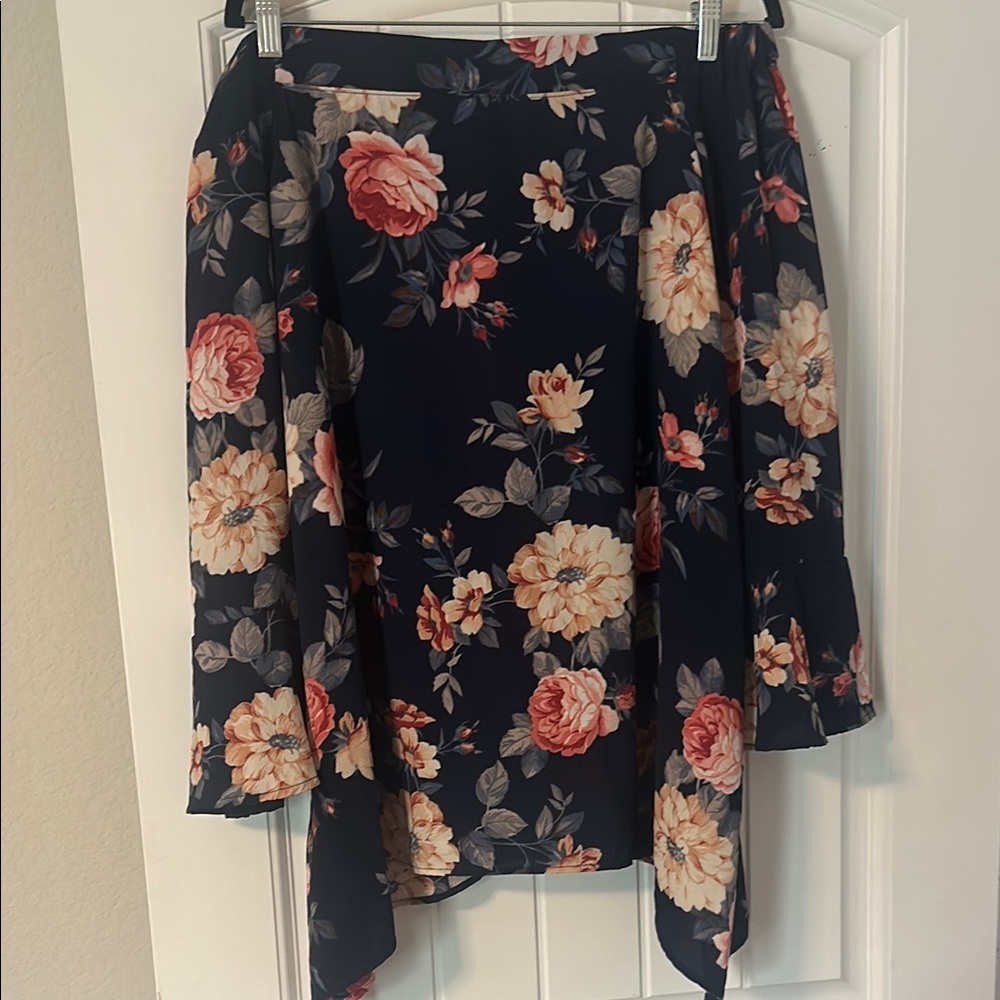 Altar'd State Pink and Orange Asymmetrical Fit and Flare Tunic